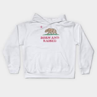 Born And Raised California Republic Flag Kids Hoodie